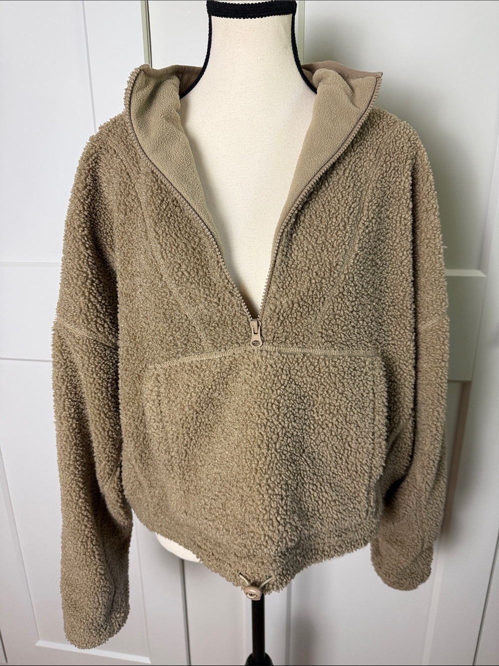 Bailey/44 Teddy 1/2 Zip Oversized Pullover cozy fluffy athleisure warmup jacket
